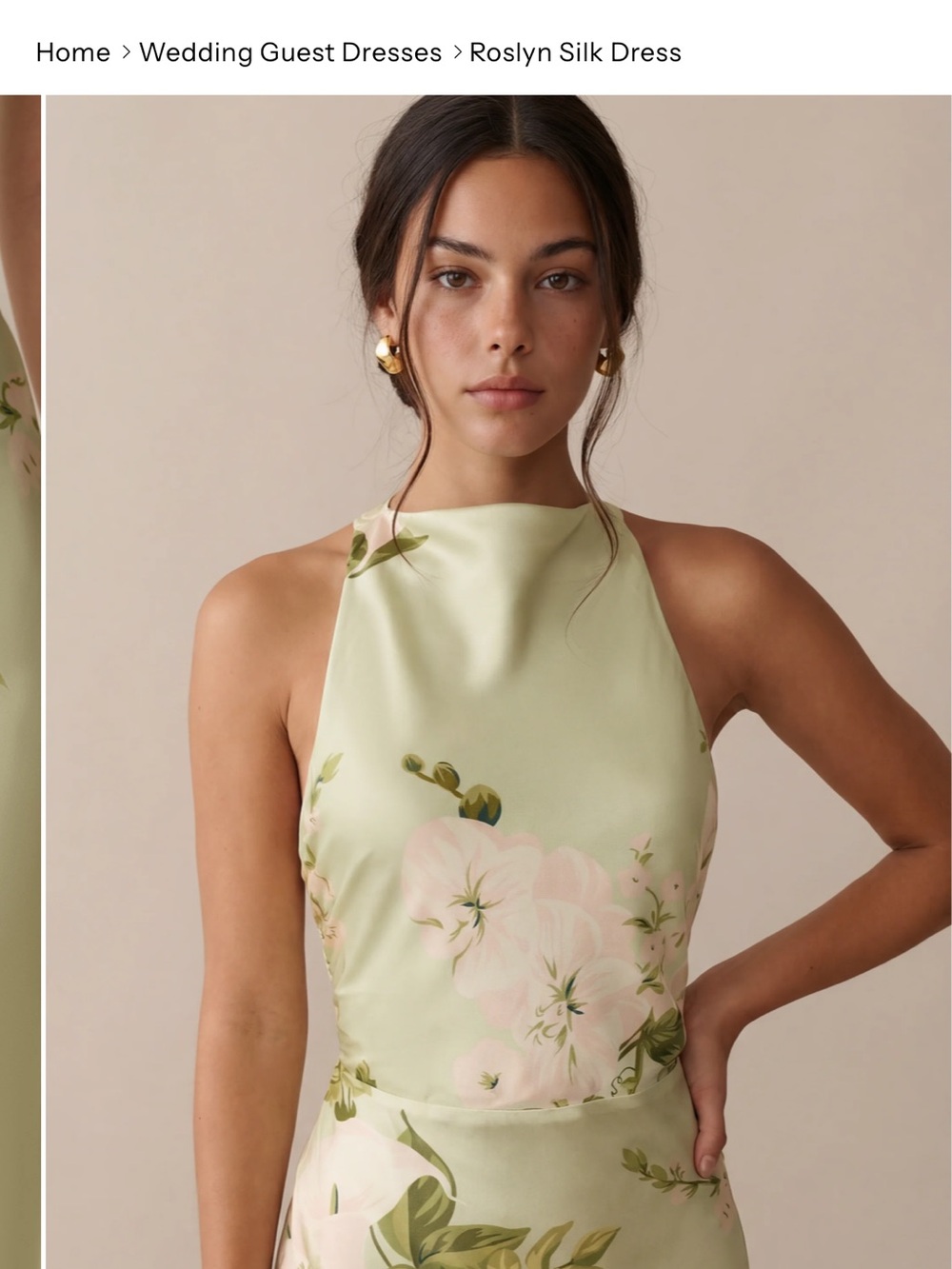 NWT Few Moda Roslyn Silk Dress in Mint Blossom. Size M - Picture 6 of 12